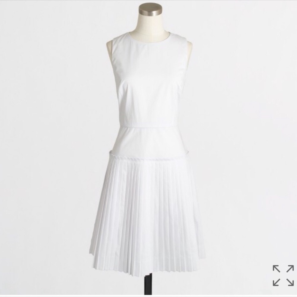 J.Crew Pleated White Dress - size 0
